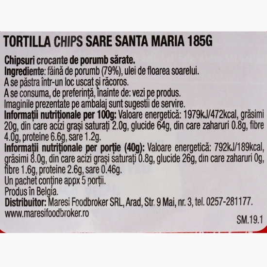 Tortilla chips cu sare 185g