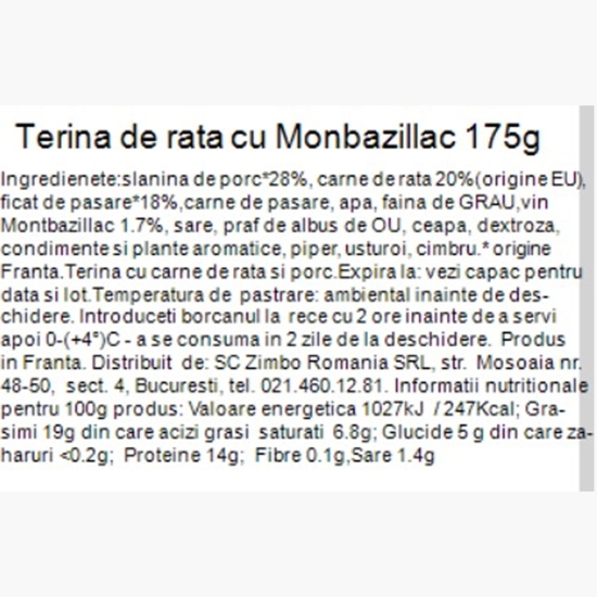Terină de rață cu Monbazillac 175g