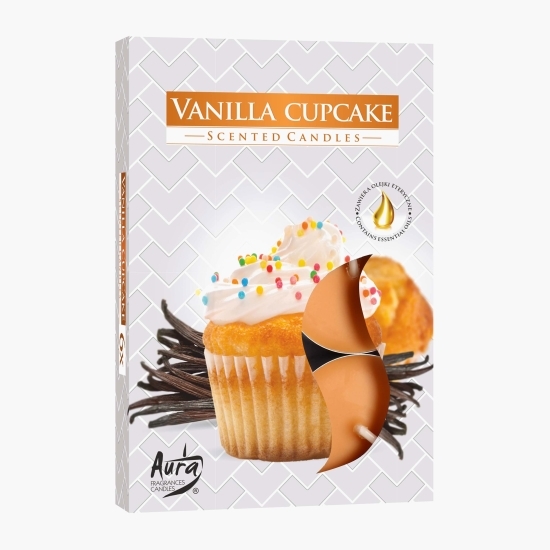 Lumânari parfumate pastilă aromă prăjitură cu vanilie, 6 bucăți/cutie