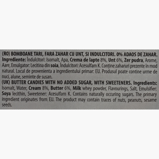 Bomboane fără zahăr cu unt și interior de ciocolată/caramel, 80g