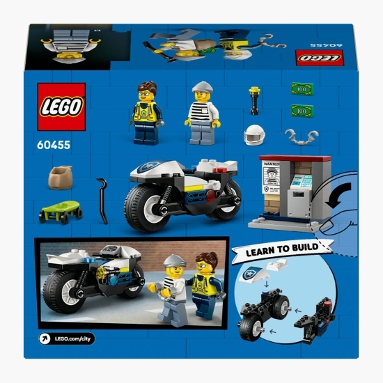 Urmărire cu motocicleta de poliție, 60455 City, 65 piese, +4 ani