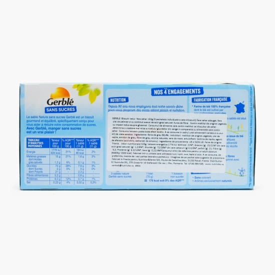 Biscuiți natur fără zahăr 132g