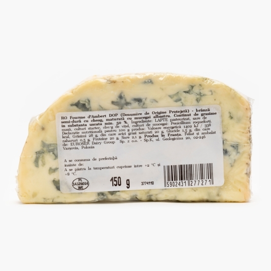 Brânză semi tare cu mucegai albastru Fourme d'Ambert DOP, 150g