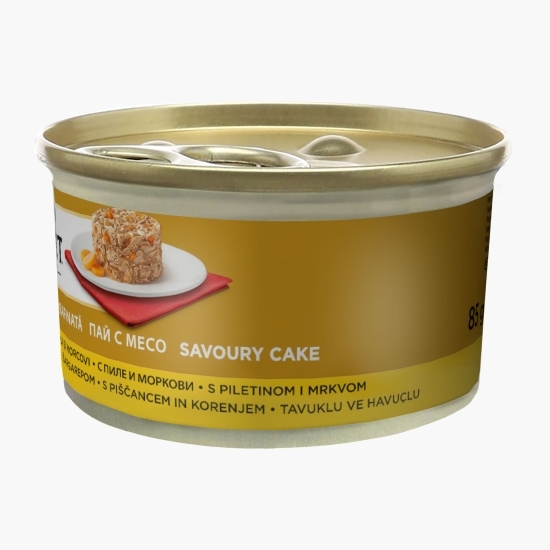 Hrană umedă pentru pisici, 85g, Savoury Cake cu pui și morcovi