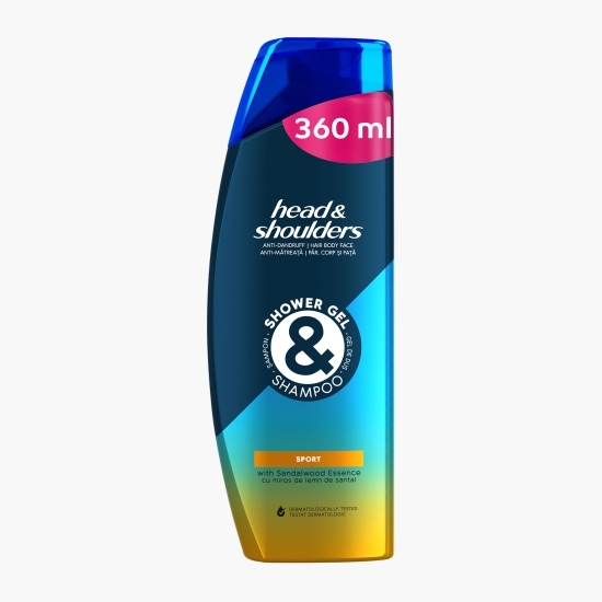 Gel de duș și șampon 3 în 1 Sport 360ml