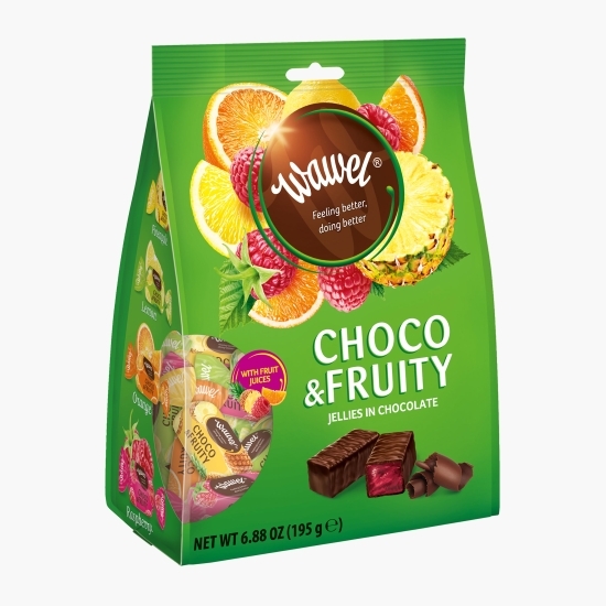 Jeleuri de fructe învelite în ciocolată Choco&Fruit 195g