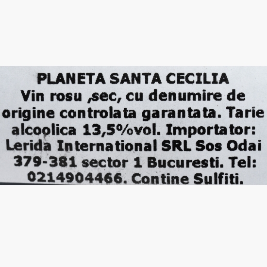 Vin roșu sec Santa Cecilia, 13.5%, 0.75l