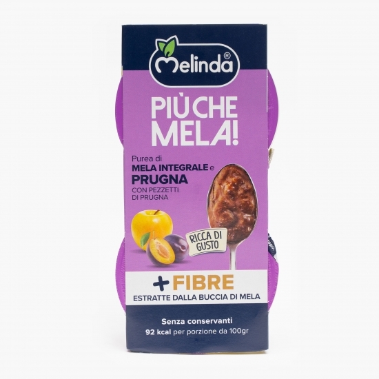 Piure cu bucăți de mere și prune 200g