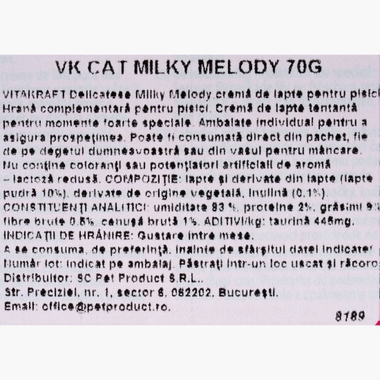 Recompense pentru pisici Milky Melody, 7x10g