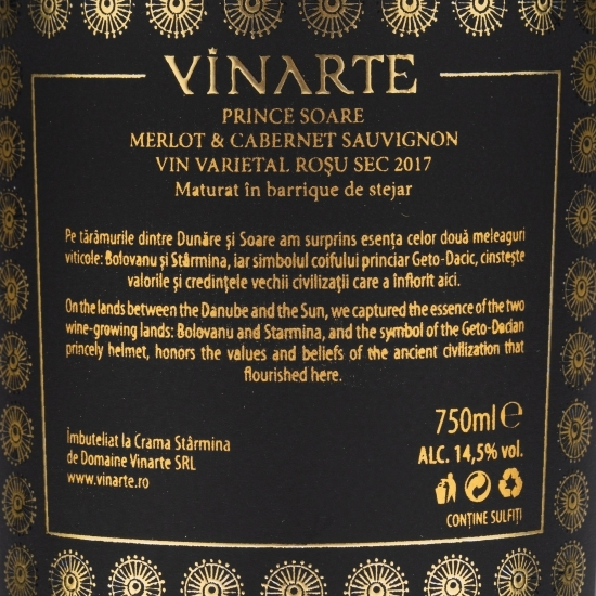 Vin roșu sec Merlot & Cabernet Sauvignon, 14.5%, 0.75l