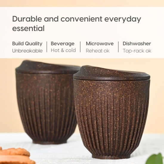 Cană retro cu capac Coffee Brown 250ml