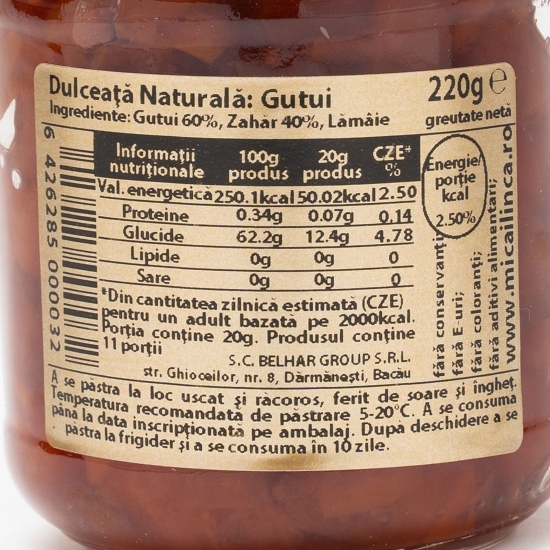 Dulceață naturală de gutui 220g