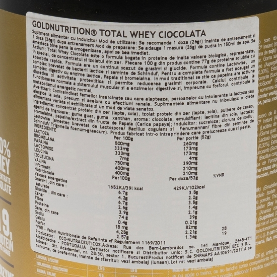Total Whey Protein ciocolată 1kg