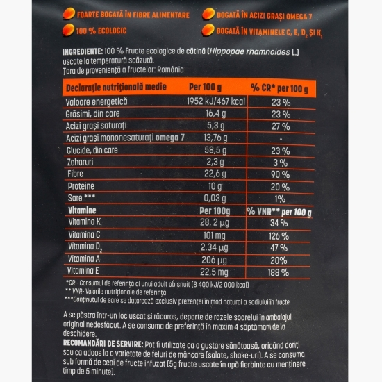 Fructe de cătină deshidratate, eco, 50g