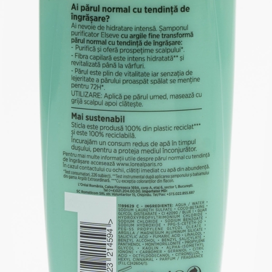 Șampon purificator pentru păr normal cu tendință de îngrășare, 250ml