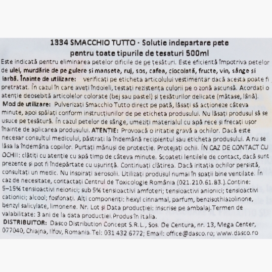 Soluție pentru pete, pentru toate tipurile de țesături 500ml