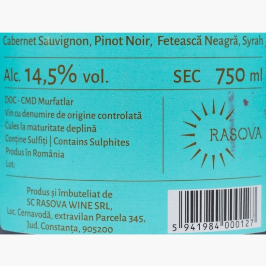 Vin roșu sec Cabernet Sauvignon & Pinot Noir & Fetească Neagră & Syrah, 14.5%, 0.75l
