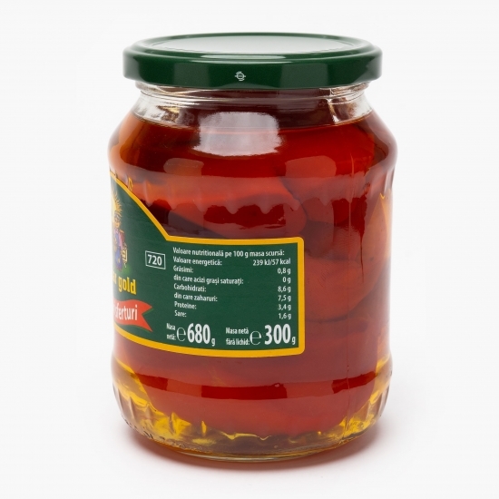 Gogoșari sferturi în oțet 680g