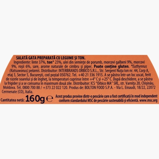 Salată cu ton și linte, Insalatissime 160g