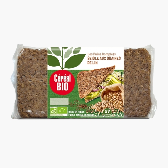 Pâine integrală de secară cu fulgi de ovăz și semințe de in eco 500g