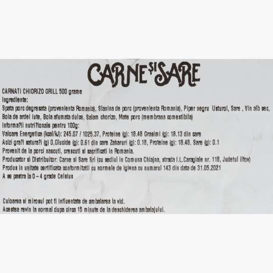 Cârnați Chorizo grill 500g
