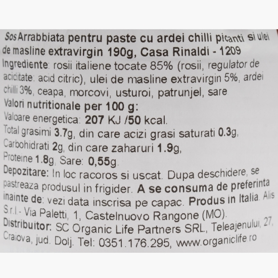 Sos pentru paste Arrabbiata 190g