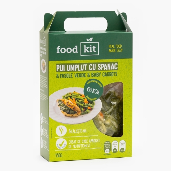 Pui umplut cu spanac & fasole verde și baby morcovi 350g
