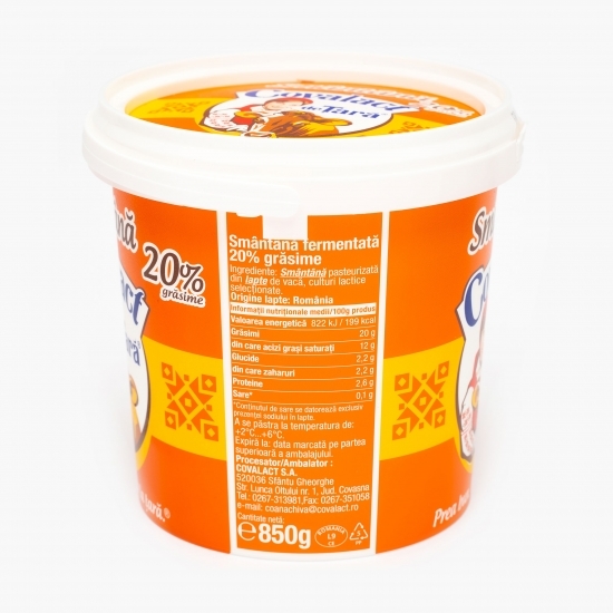 Smântână 20% grăsime 850g