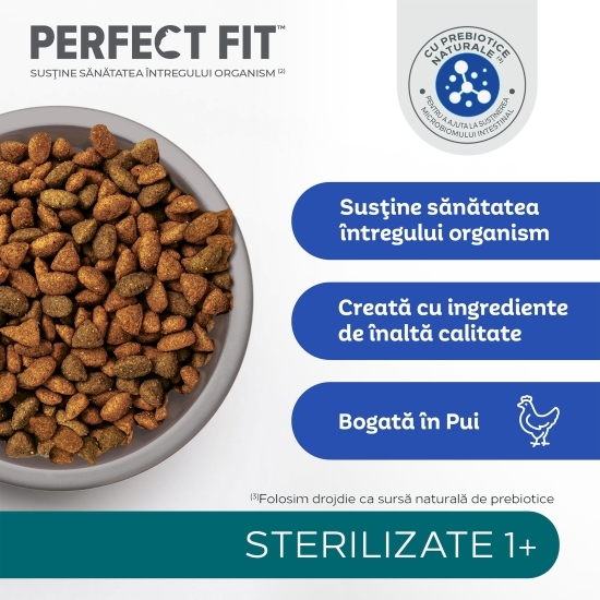 Hrană uscată pentru pisici sterilizate, 1.4kg, de pui