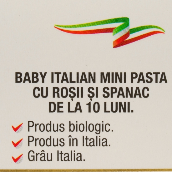 Paste eco pentru copii, Steline cu roșii și spanac, +10 luni, 200g