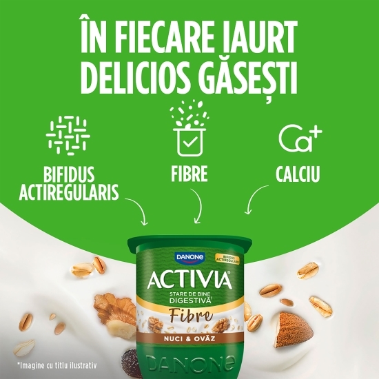 Iaurt cu ovăz integral și nuci 125g