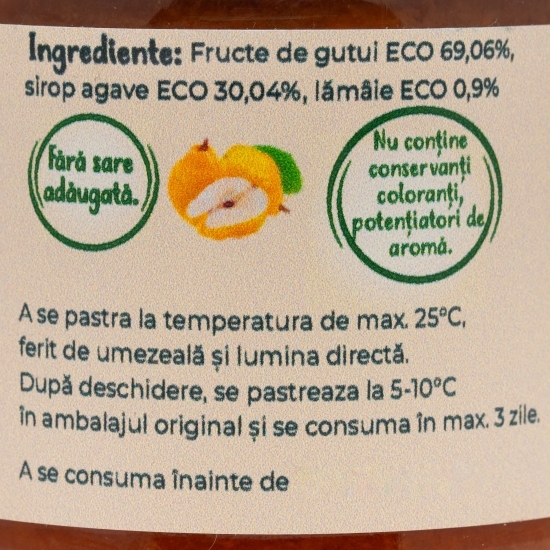 Gem de gutui, fără zahăr adăugat, eco 200g