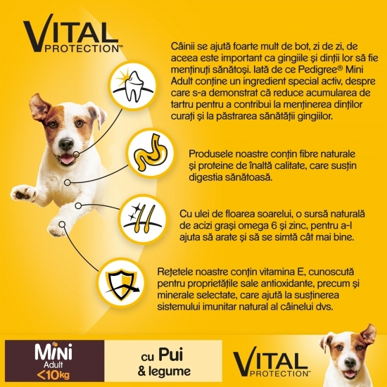 Hrană uscată pentru câini adulți de talie mică, 400g, cu pui și legume Vital Protection