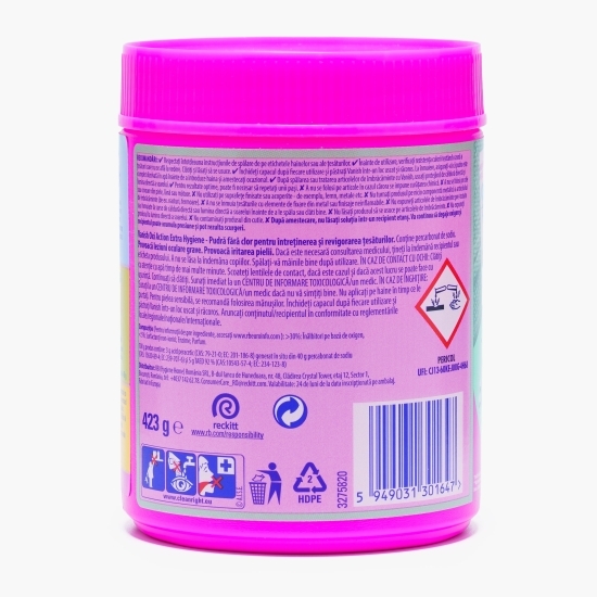 Pudră pentru îndepărtarea petelor și dezinfectarea hainelor Extra Hygiene 423g