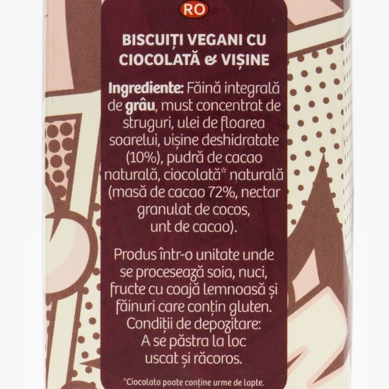 Biscuiți vegani cu ciocolată și vișine, fără zahăr adăugat 80g