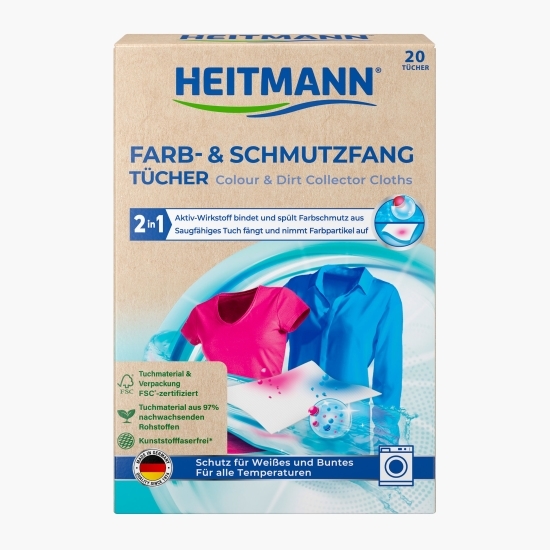 Șervețele care rețin pigmenții de culoare și murdăria, 20 buc