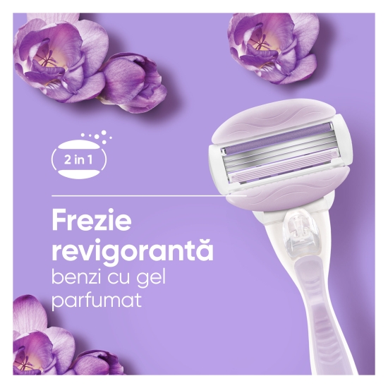 Aparat de ras pentru femei ComfortGlide Breeze cu 3 lame, mâner + 2 rezerve