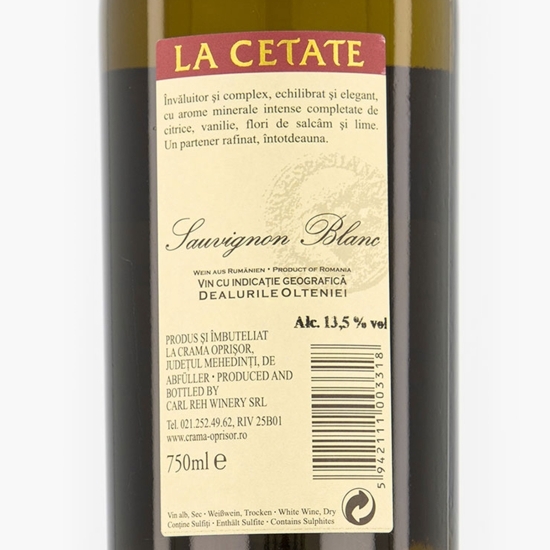 Vin alb sec Sauvignon Blanc 13.5%, 0.75l