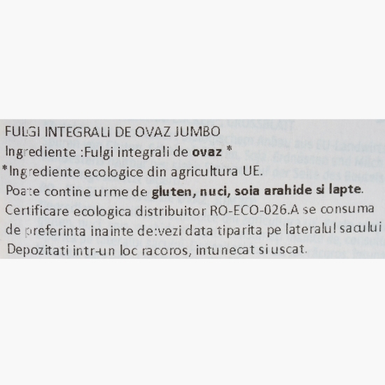 Fulgi de ovăz eco jumbo 500g