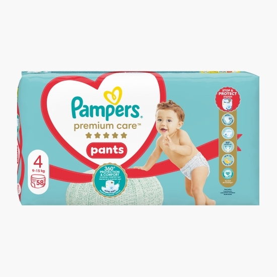 Scutece chiloțel Pants Premium Care mărimea 4, 9-15kg, 58 buc