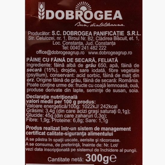 Pâine cu secară feliată 300g