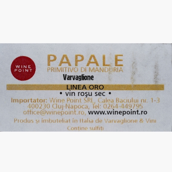 Vin roșu sec Primitivo di Manduria Linea Oro, 14.5%, 0.75l