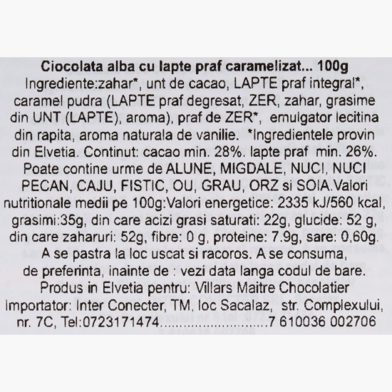 Ciocolată cu lapte și caramel 100g
