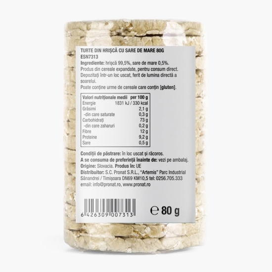 Turte din hrișcă cu sare de mare 80g