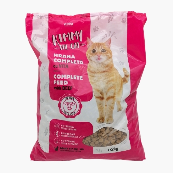 Hrană uscată pentru pisici, 2kg, Kimmy the cat cu vită