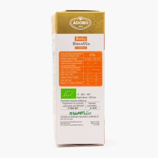 Biscuiți eco pentru copii, 5 cereale, +6 luni, 100g
