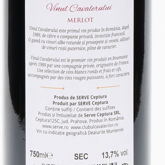 Vin roșu sec Merlot, 13.7%, 0.75l