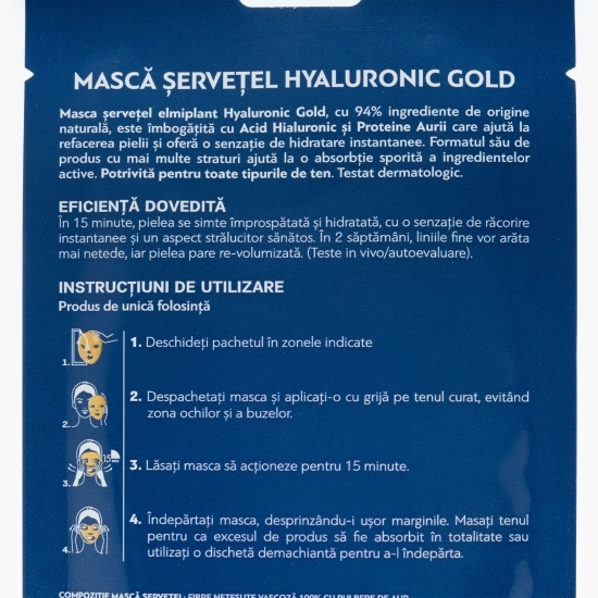 Mască șervețel Hyaluronic Gold 