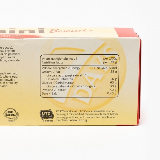 Mini biscuiți cu umplutură de cacao 100g