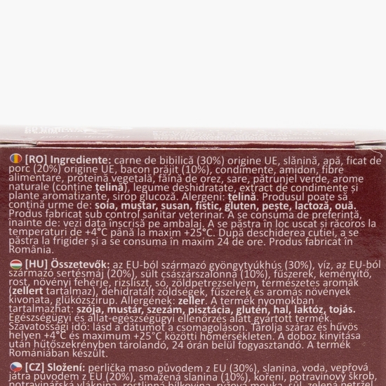 Pate cu carne de bibilică și bacon 100g